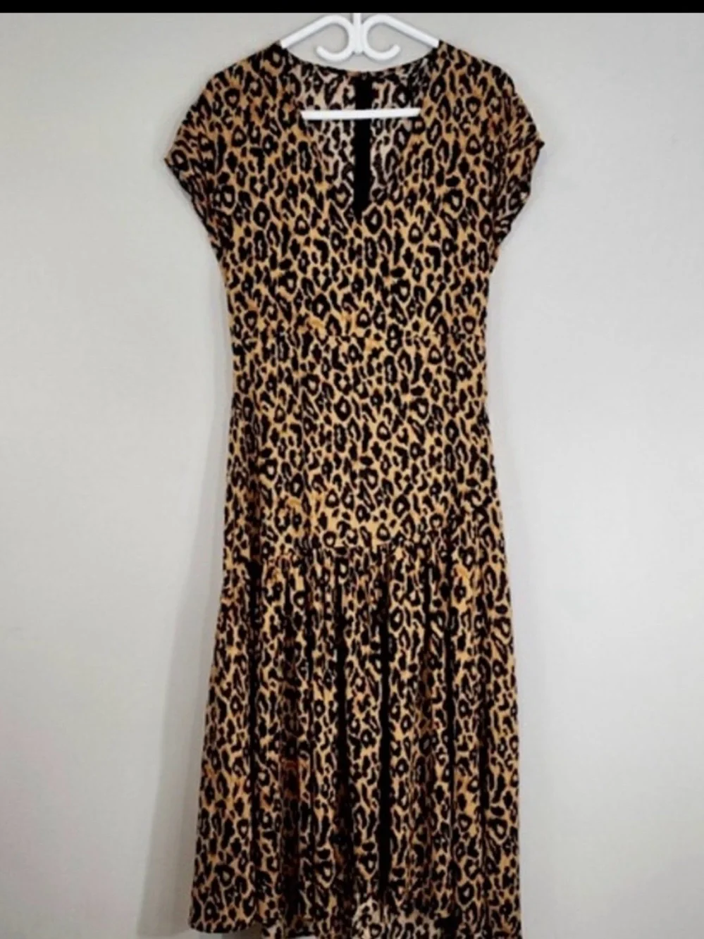 ZARA Wild Muse Leopard Print Tiered Maxi Dress Size S NWT - Picture 2 of 12